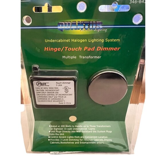 Quantus Under Cabinet Lighting Hinge Touch Pad Dimmer Multiple Transformer New - Picture 1 of 3